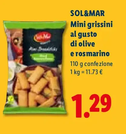 Mini grissini al gusto di olive e rosmarino