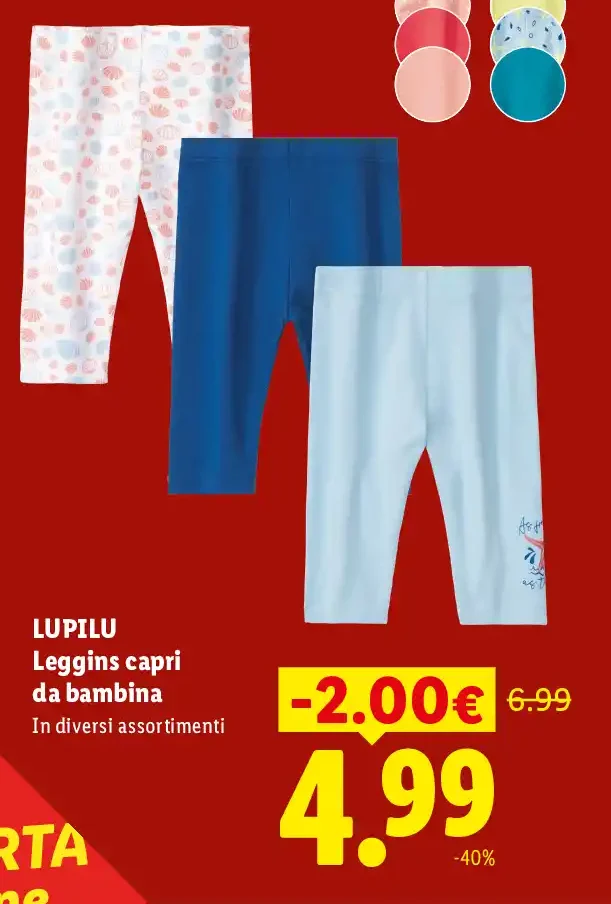 Leggings capri da bambina