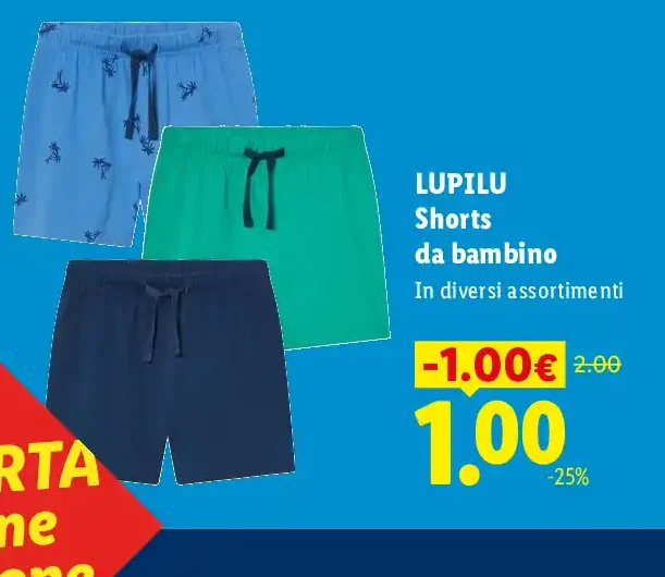 Shorts da bambino