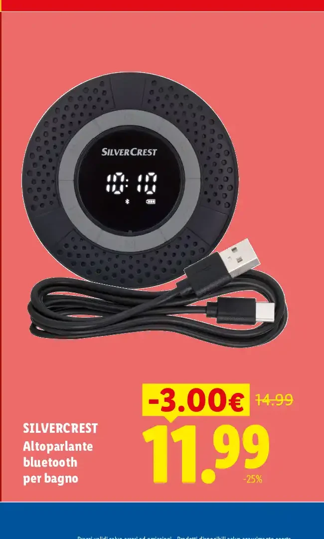 Altoparlante bluetooth per bagno