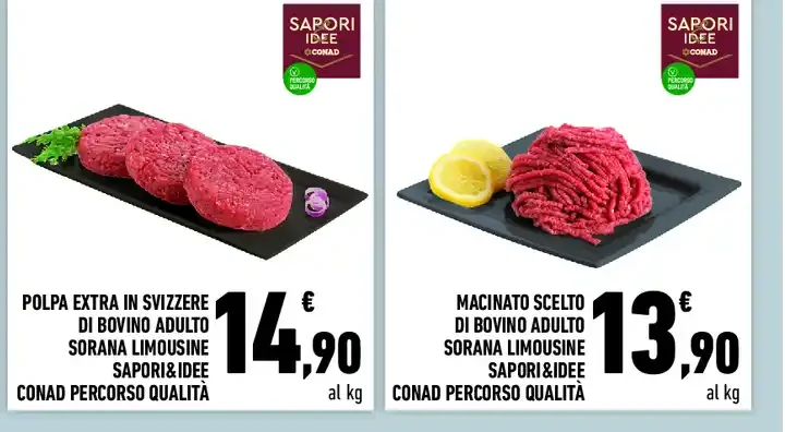 Polpa extra in svizzere di bovino adulto Sorana Limousine