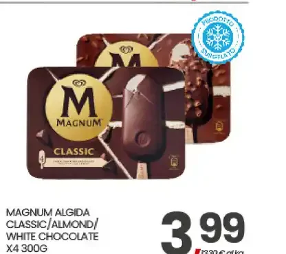 Magnum Algida classic/almond/white/chocolate