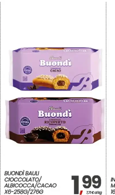 Buondì Bauli cioccolato/albicocca/cacao