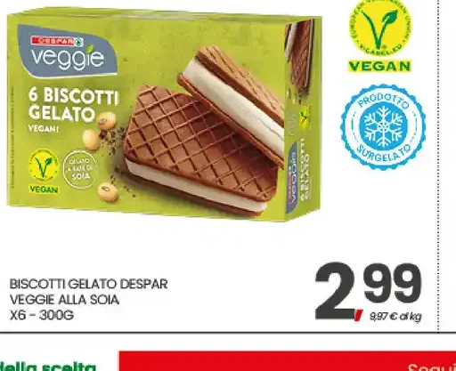 Biscotti gelato Despar Veggie alla soia