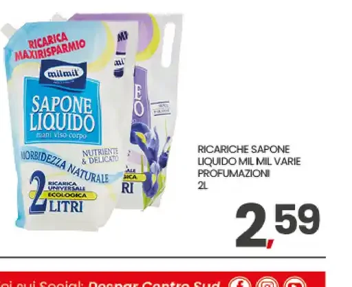 Ricariche sapone liquido Mil Mil varie profumazioni