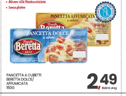 Pancetta a cubetti Beretta dolce/affumicata