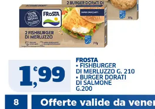 Frosta fishburger di merluzzo e burger dorati di salmone