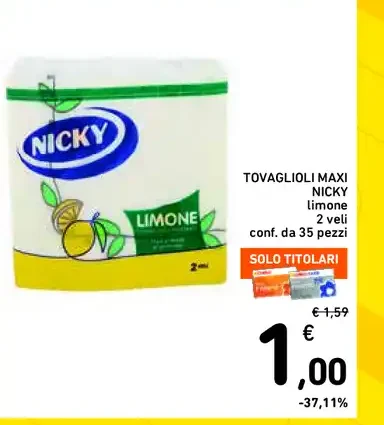 Tovaglioli maxi Nicky Limone