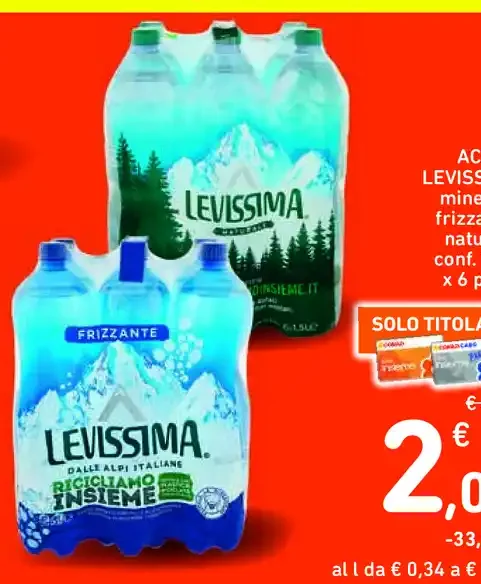 Acqua Levissima naturale/frizzante