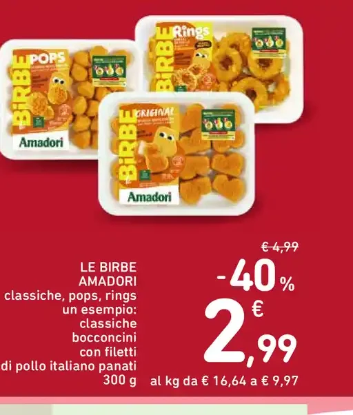 Bocconcini di pollo italiano panati Le Birbe Amadori