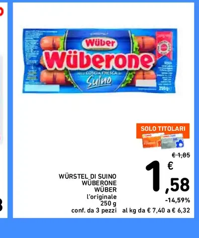 Würstel di suino Wüberone Wüber