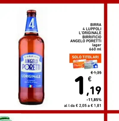 Birra 4 Luppoli L'Originale Angelo Poretti