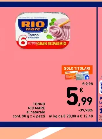 Tonno Rio Mare al naturale