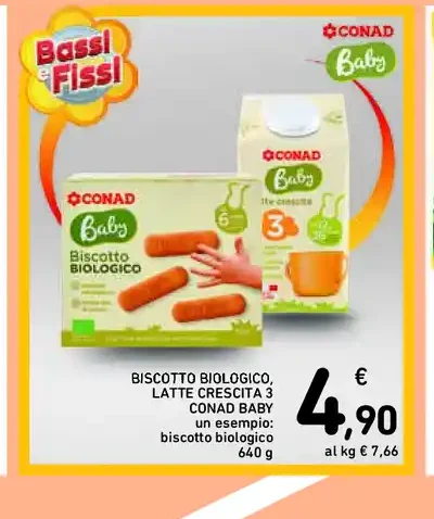 Biscotto biologico al latte Conad Baby