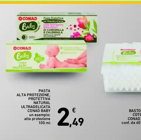 Pasta alta protezione protettiva naturale ultradelicata Conad Baby