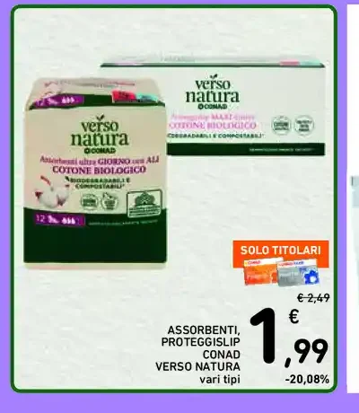 Assorbenti proteggislip Verso Natura Conad