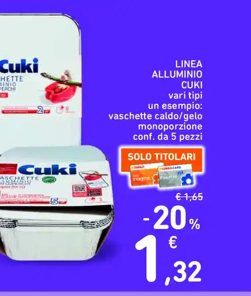 Vaschette alluminio Cuki