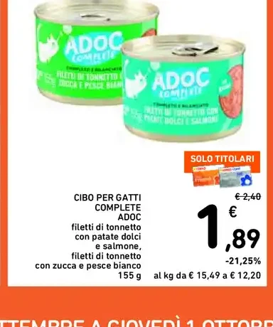 Cibo per gatti completo Adoc