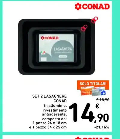 Set 2 lasagnere Conad
