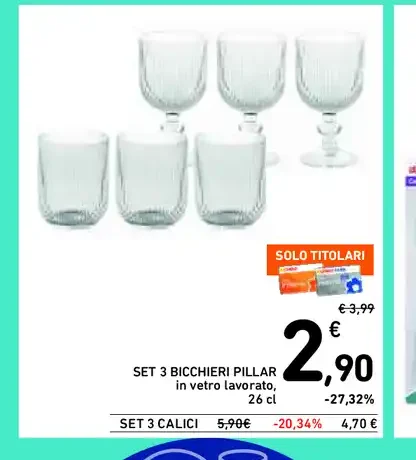 Set 3 bicchieri Pillar