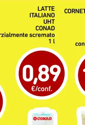 Latte italiano UHT Conad