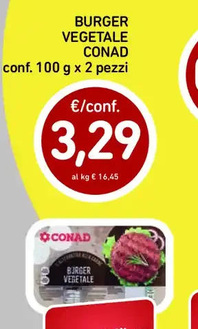 Burger vegetale Conad