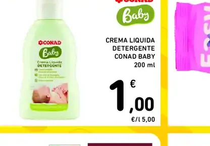 Crema liquida detergente Conad Baby