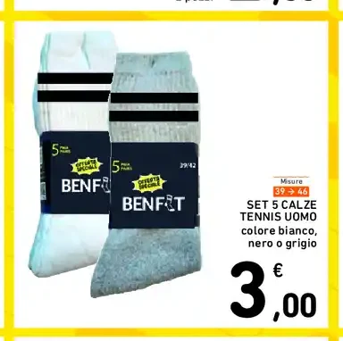 Set 5 calze tennis uomo