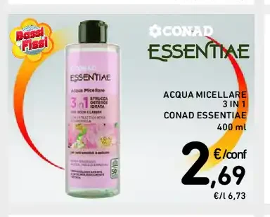 Acqua micellare 3 in 1 Conad Essentiae