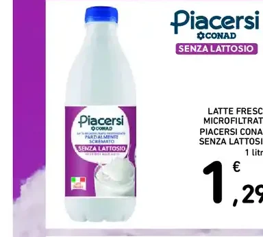 Latte fresco microfiltrato Piacersi senza lattosio