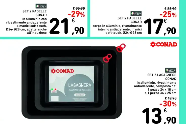 Set 2 lasagnere Conad