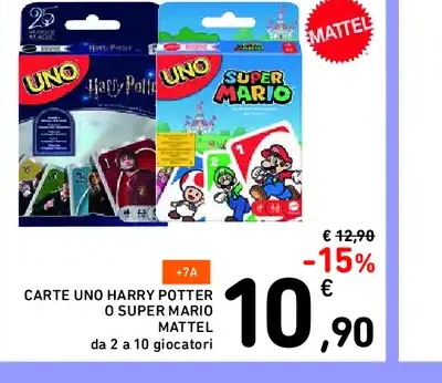 Carte UNO Harry Potter o Super Mario