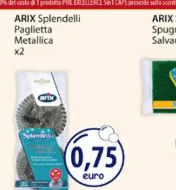 Arix splendelli paglietta metallica