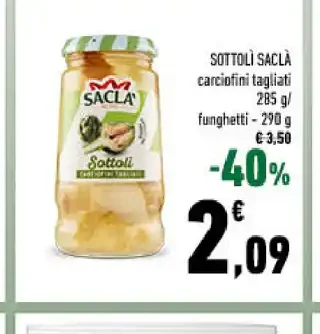 Carciofini e funghetti sottoli Saclà