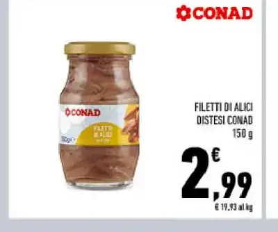 Filetti di alici distesi Conad