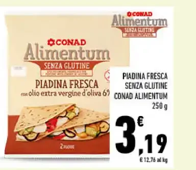 Piadina fresca senza glutine Conad Alimentum