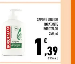 Sapone liquido idratante Borotalco