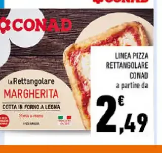 Pizza margherita rettangolare