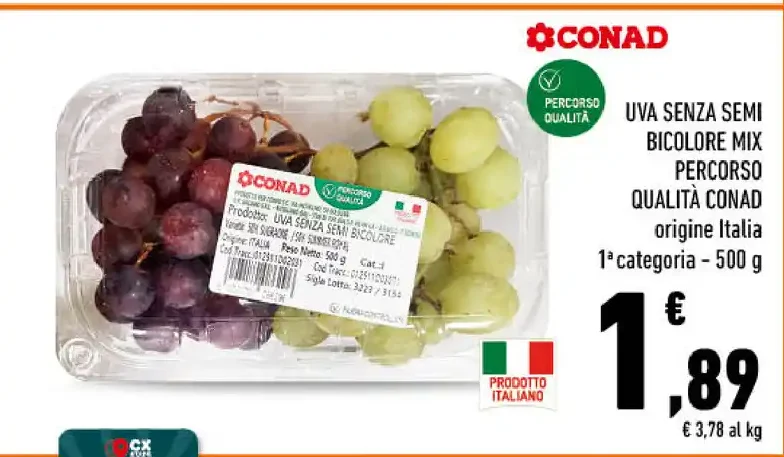 Uva senza semi bicolore mix