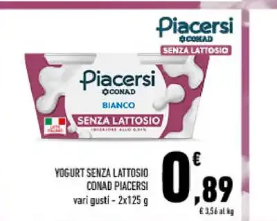Yogurt senza lattosio Conad Piacersi