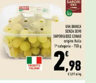 Uva bianca senza semi Sapori&Dintorni Conad