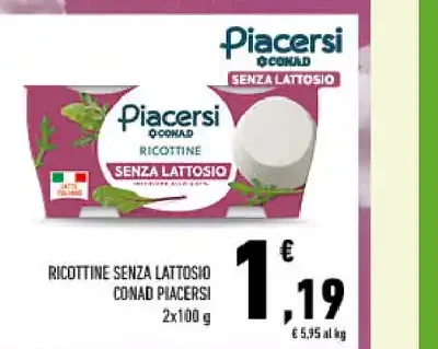 Ricottine senza lattosio Conad Piacersi