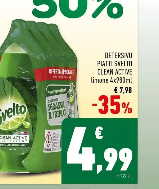 Detersivo piatti Svelto Clean Active