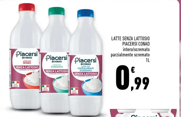 Latte senza lattosio Piacersi Conad