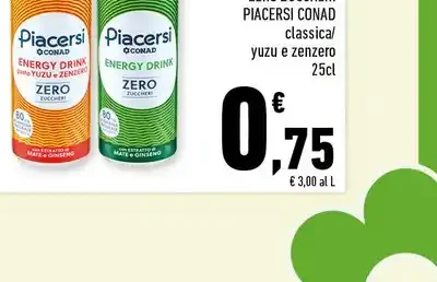 Energy drink zero zuccheri Piacersi Conad