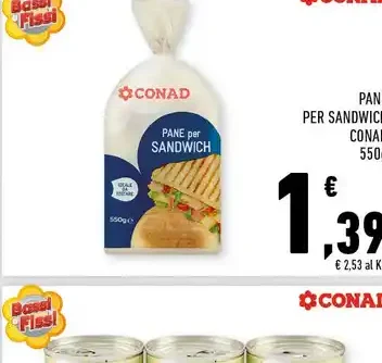 Pane per sandwich Conad