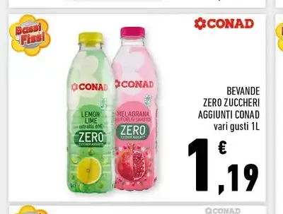 Bevande zero zuccheri aggiunti Conad