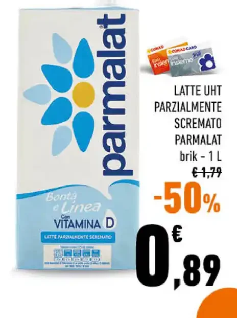 Latte UHT parzialmente scremato Parmalat