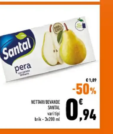 Nettari e bevande Santal pera