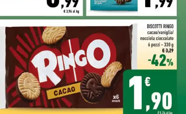 Biscotti Ringo cacao vaniglia Pavesi